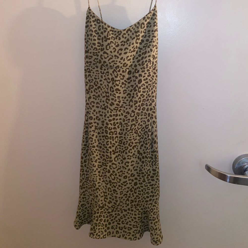 Zara Green/Brown Cheetah Print Dress